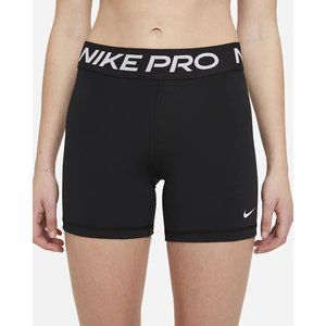 Nike Women's Pro 5" Training Short (Black/White, Large)